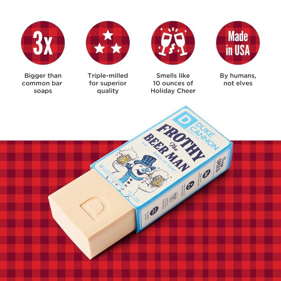 Duke Cannon Frothy The Beer Man Soap 10 Ounce Bar Sandalwood Scent - USA - Picture 2 of 7